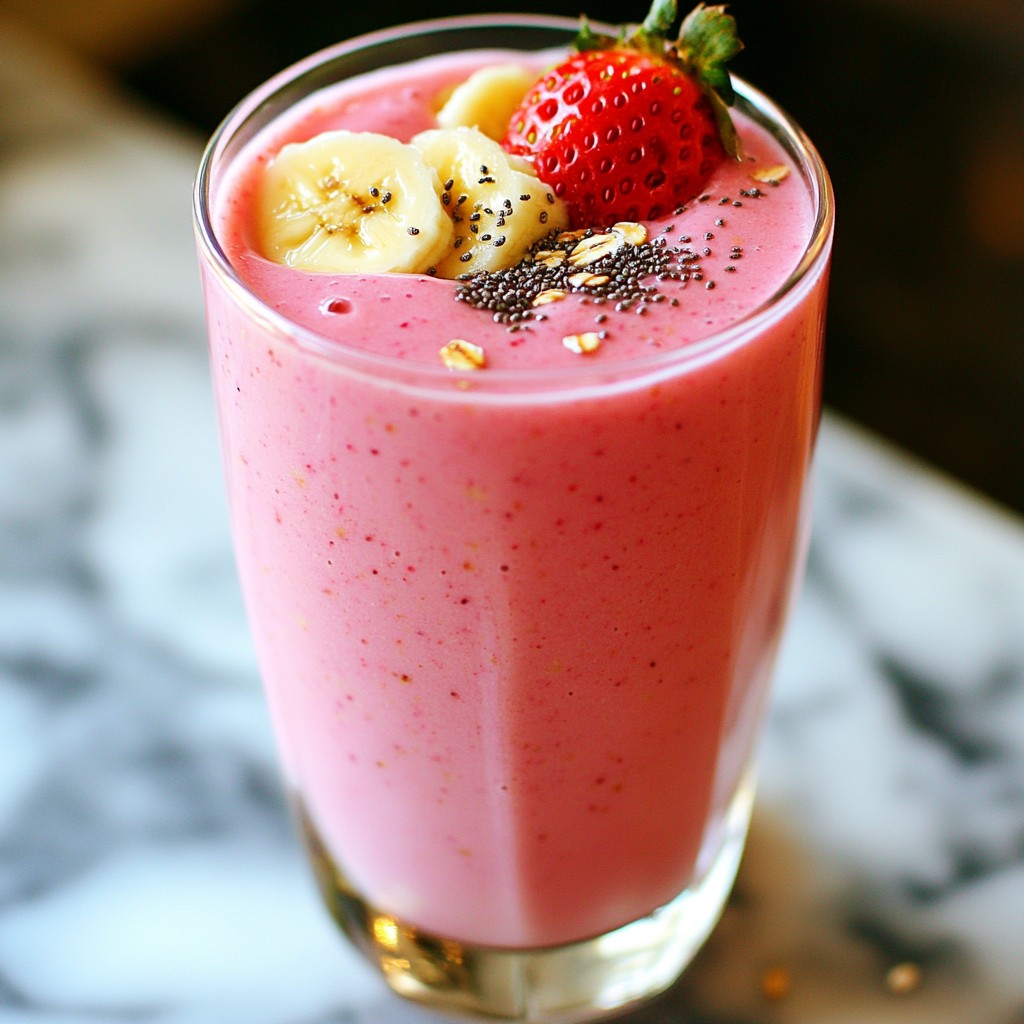 Strawberry Banana Oat Smoothie Einfach und Köstlich