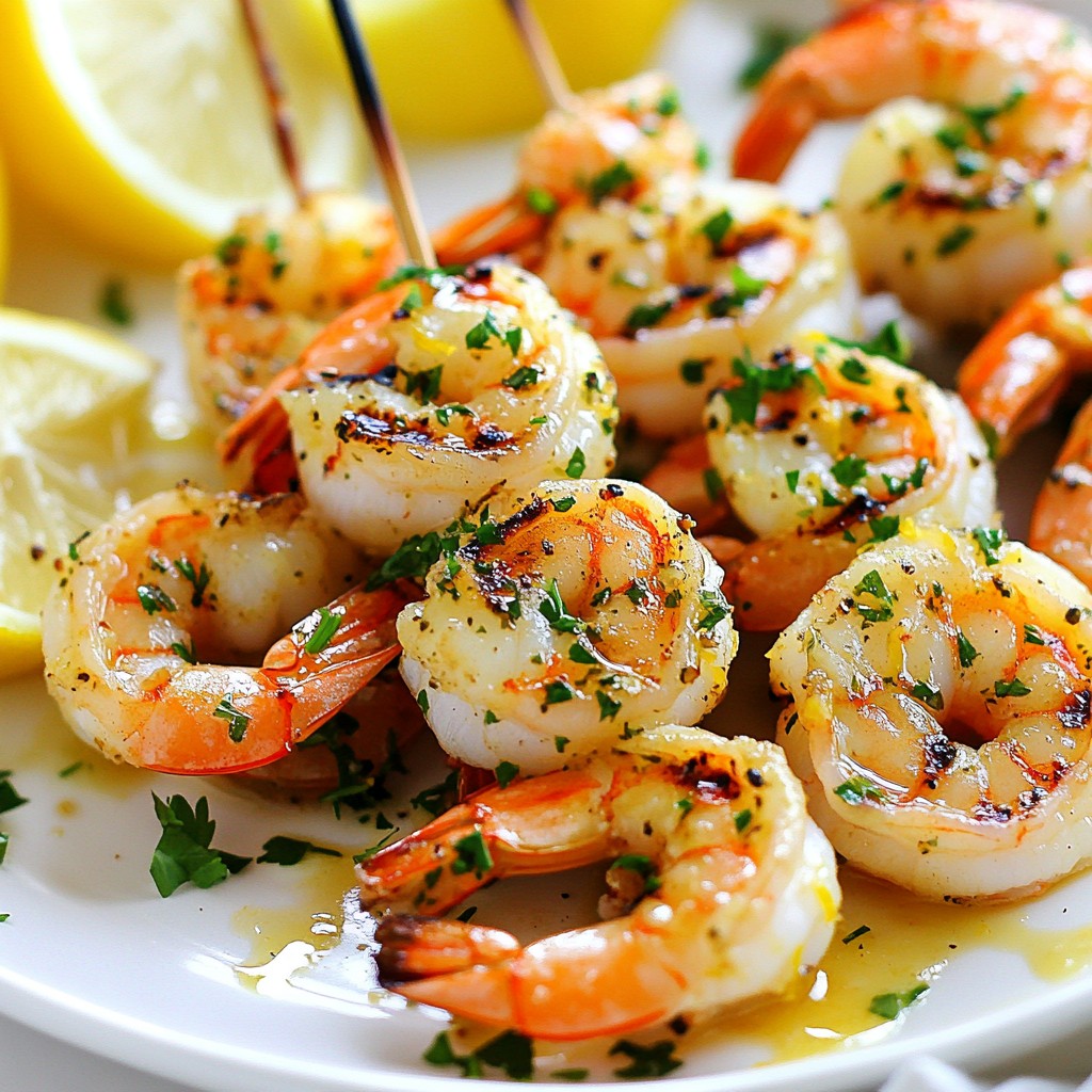Zitronen-Knoblauch-Garnelen-Spieße Einfaches Rezept