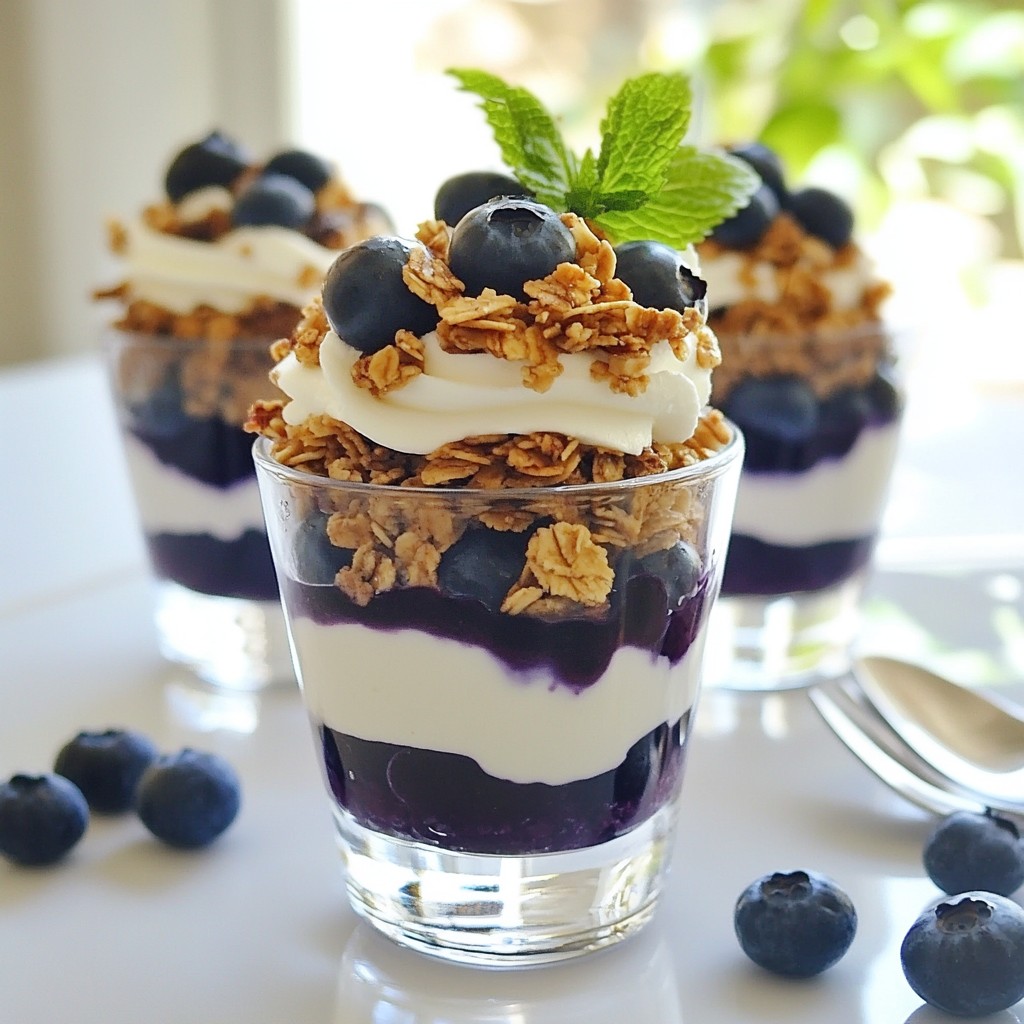 Blaubeer-Käsekuchen-Parfaits Einfache und schnelle Idee