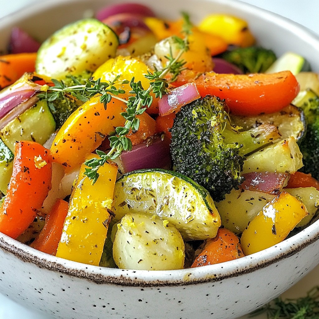 Zitronen-Kräuter-Röstgemüse Heiß und Schmackhaft Genießen