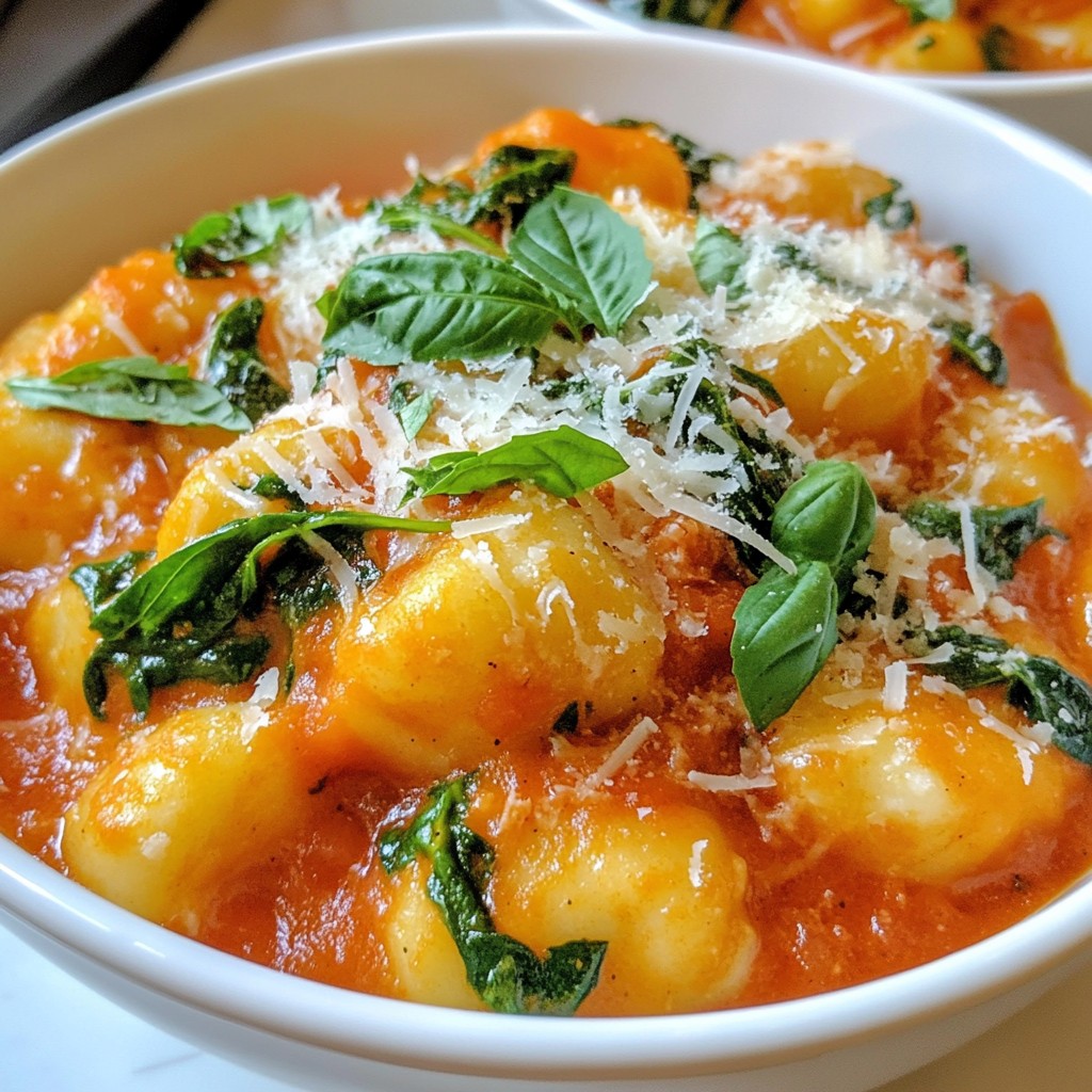 Cremige Tomaten-Spinat-Gnocchi Einfache Genussmahlzeit