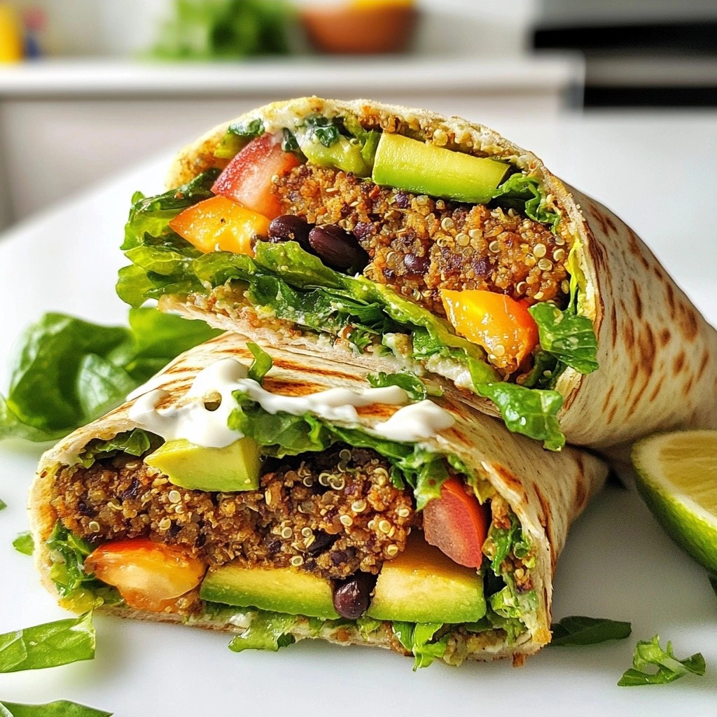Saftige Homemade Fast Food Veggie Burger Wraps