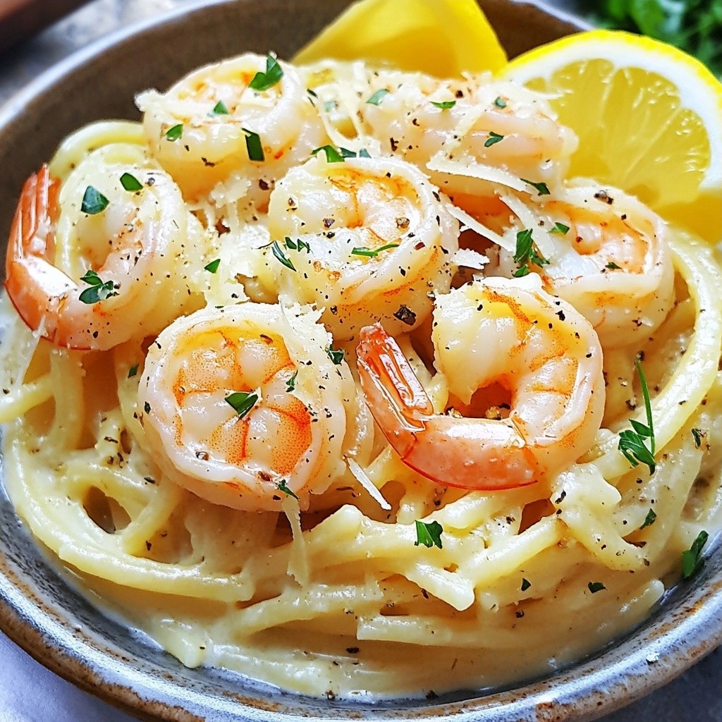 Creamy Copycat Recipes Garlic Parmesan Shrimp Pasta Rezept