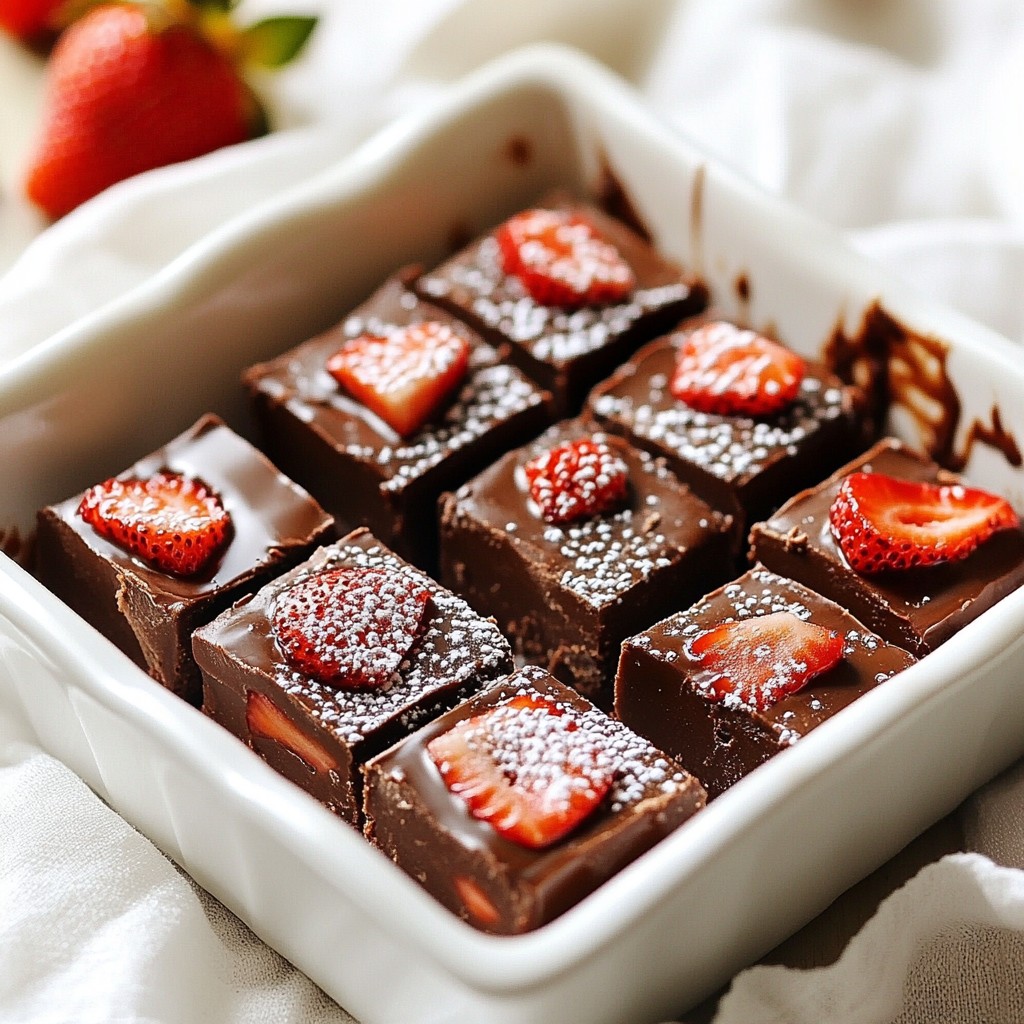 Schokoladenüberzogene Erdbeer-Fudge Einfaches Rezept