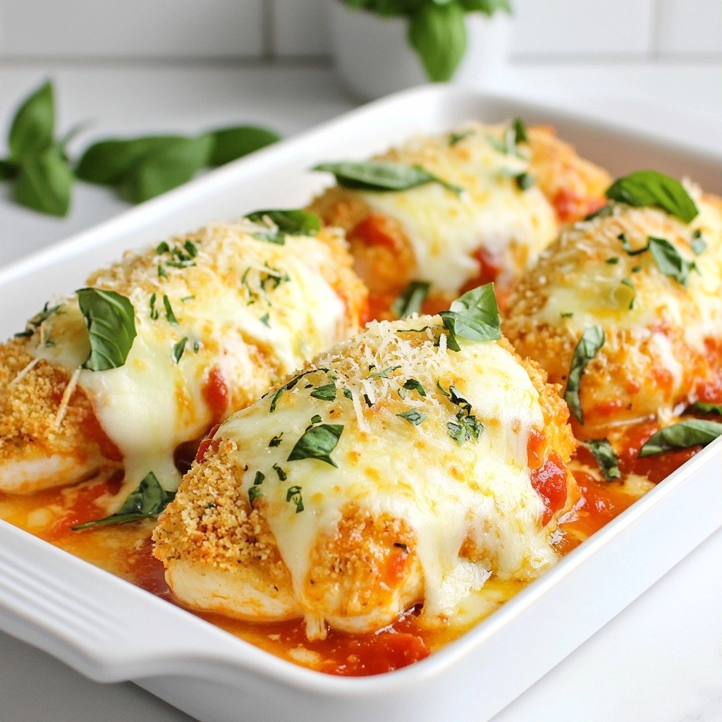 Savory Copycat Recipes Chicken Parmesan Bake einfach lecker