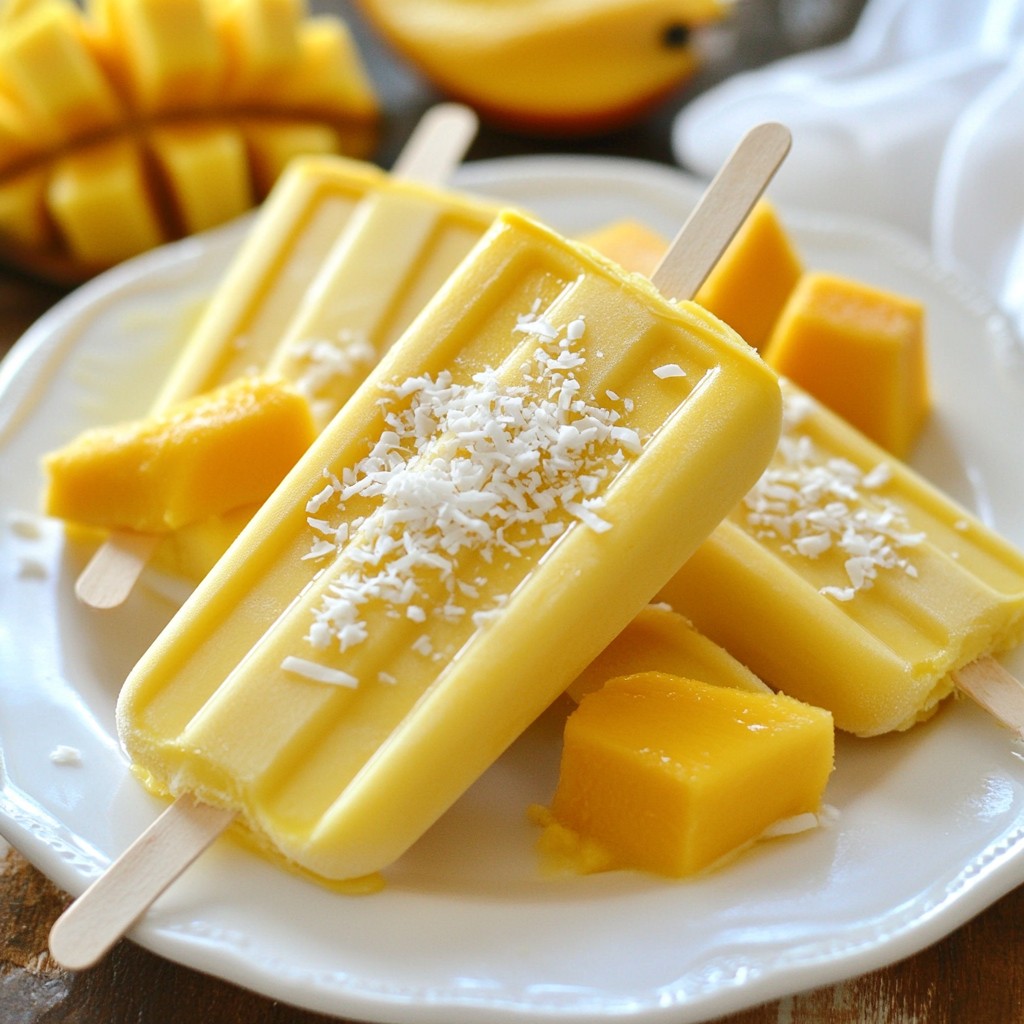 Mango Coconut Popsicles Köstlicher Sommergenuss