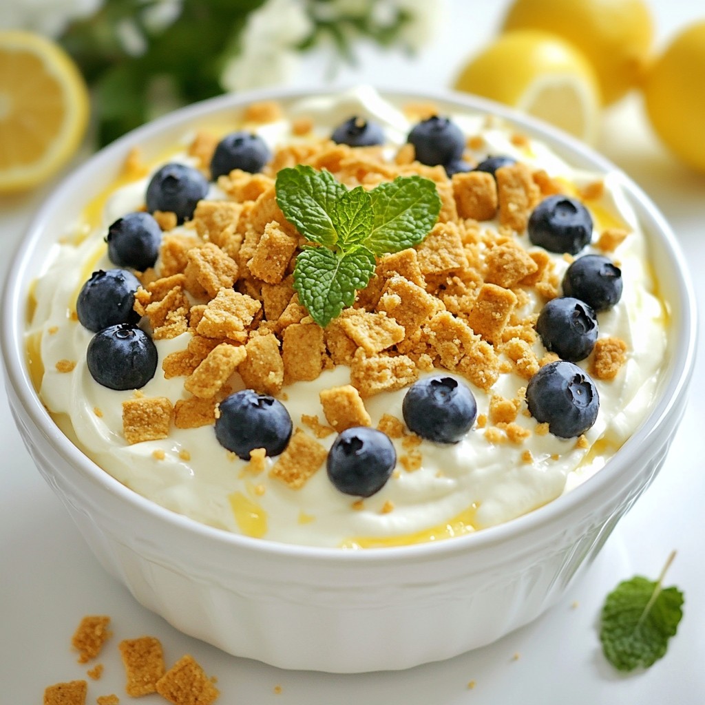 Lemon Blueberry Cheesecake Dip Einfach und Lecker