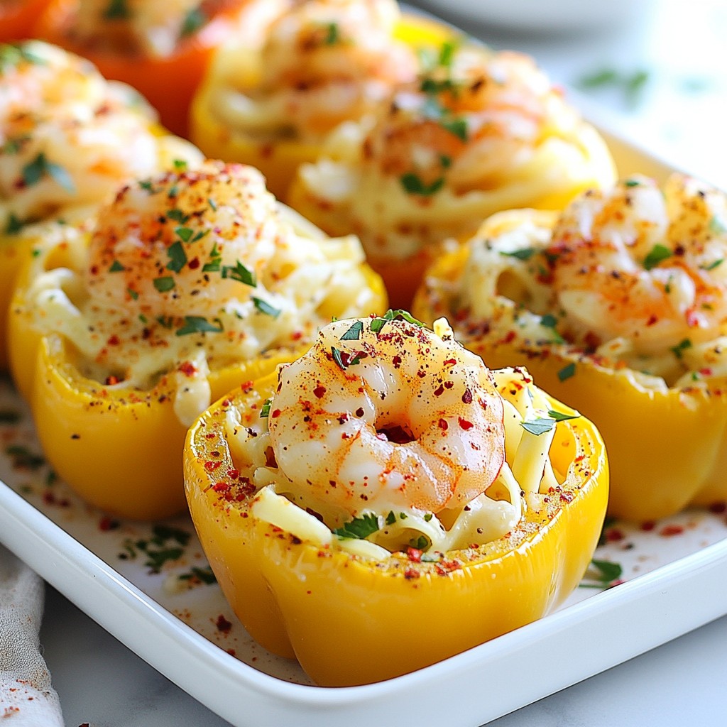 Cajun Shrimp Alfredo Stuffed Peppers Köstlich Zubereiten