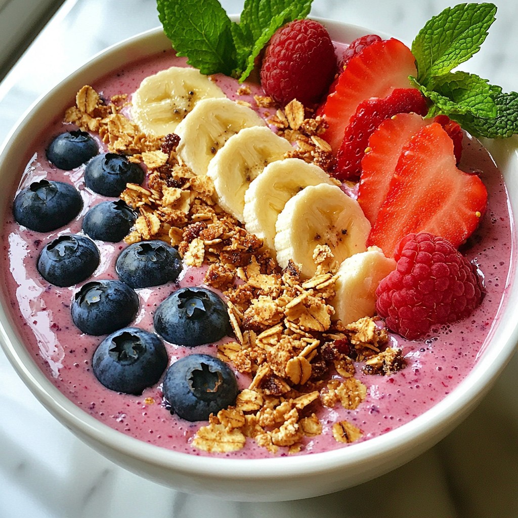 Triple Berry Smoothie Bowl Frisch und Einfache Zubereitung