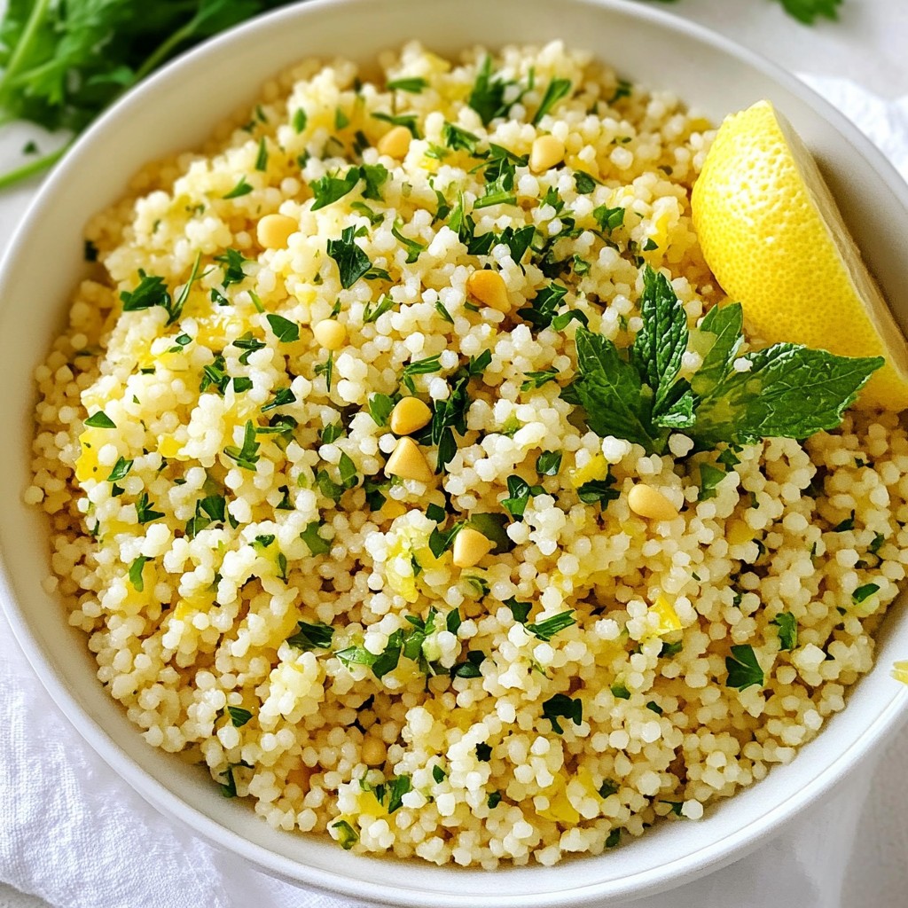 Lemon Garlic Herb Couscous Frisch und Schnell Zubereiten
