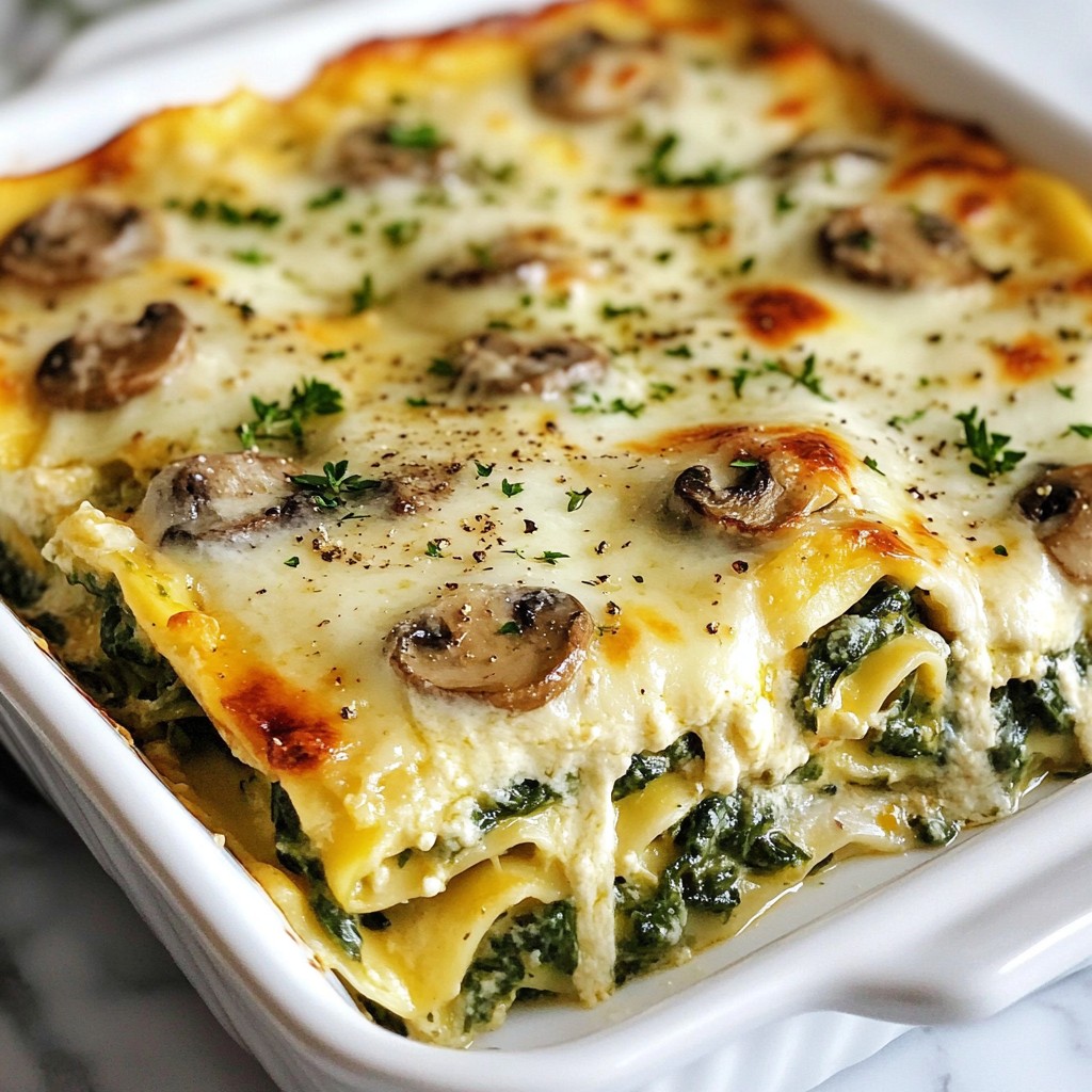Cremige Spinat-Pilz-Lasagne für köstlichen Genuss