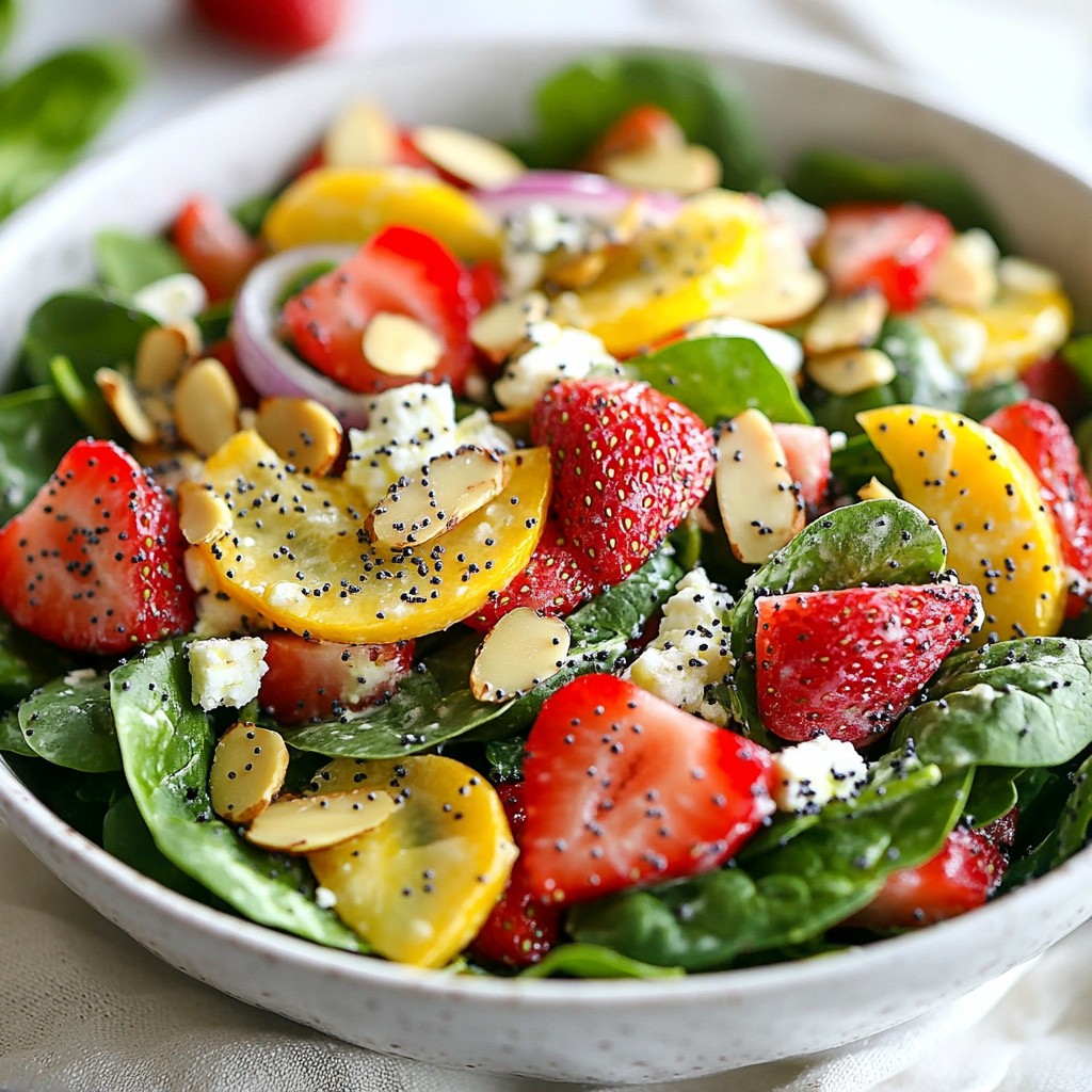 Erdbeer-Spinat-Poppy Seed Salad Frisch und Knackig