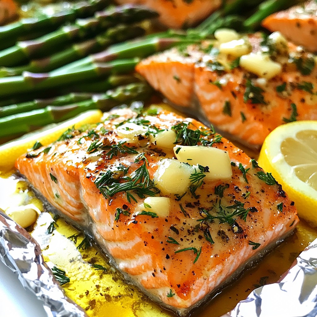 Knoblauchbutter-Kräuterlachs im Alufolie-Paket
