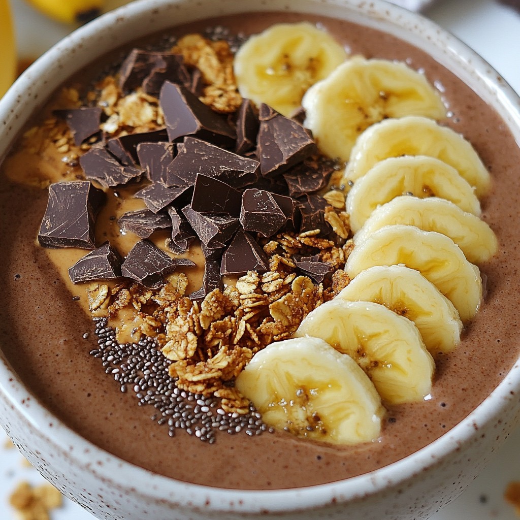 Schokoladige Erdnussbutter Bananen Smoothie Bowl