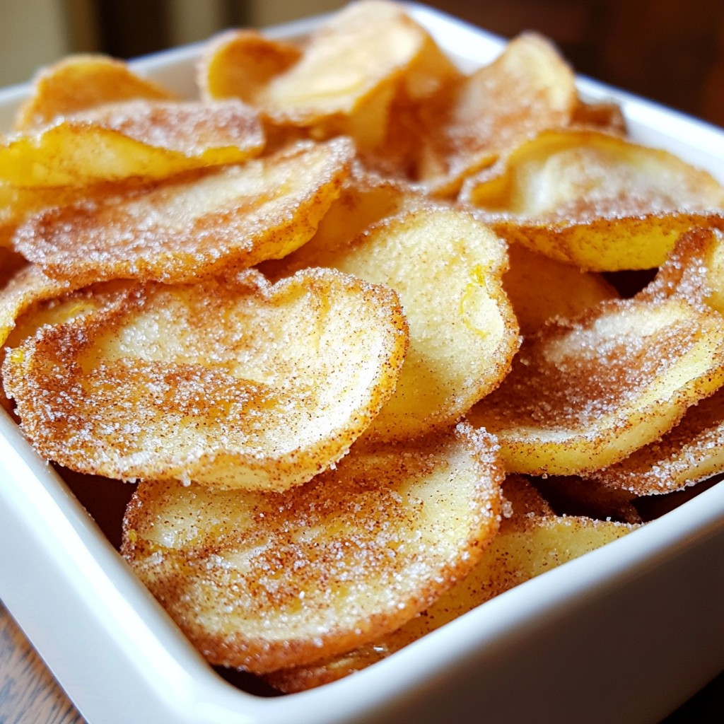 Cinnamon Sugar Baked Apple Chips Knuspriger Snack