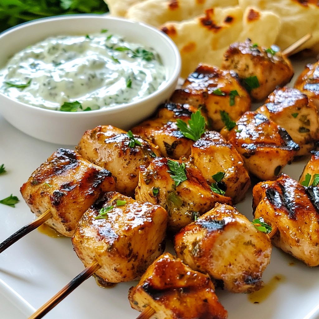 Griechisches Hähnchen-Souvlaki Einfach und Lecker