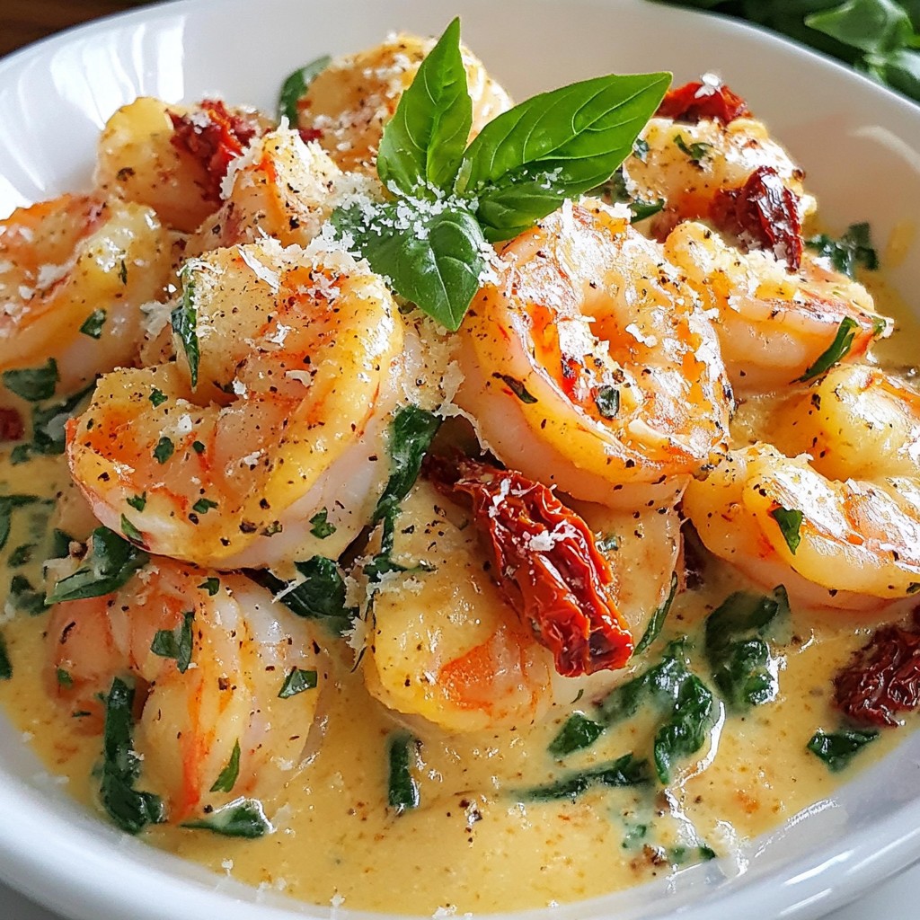 Cremige Sun-Dried Tomato Shrimp Schnelle Genussidee